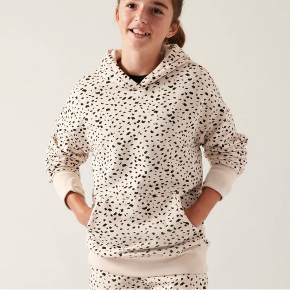 Other - Athleta Girl RetroActive Oversized Hoodie Brush Dot Cream Size 16 XXL